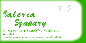 valeria szapary business card